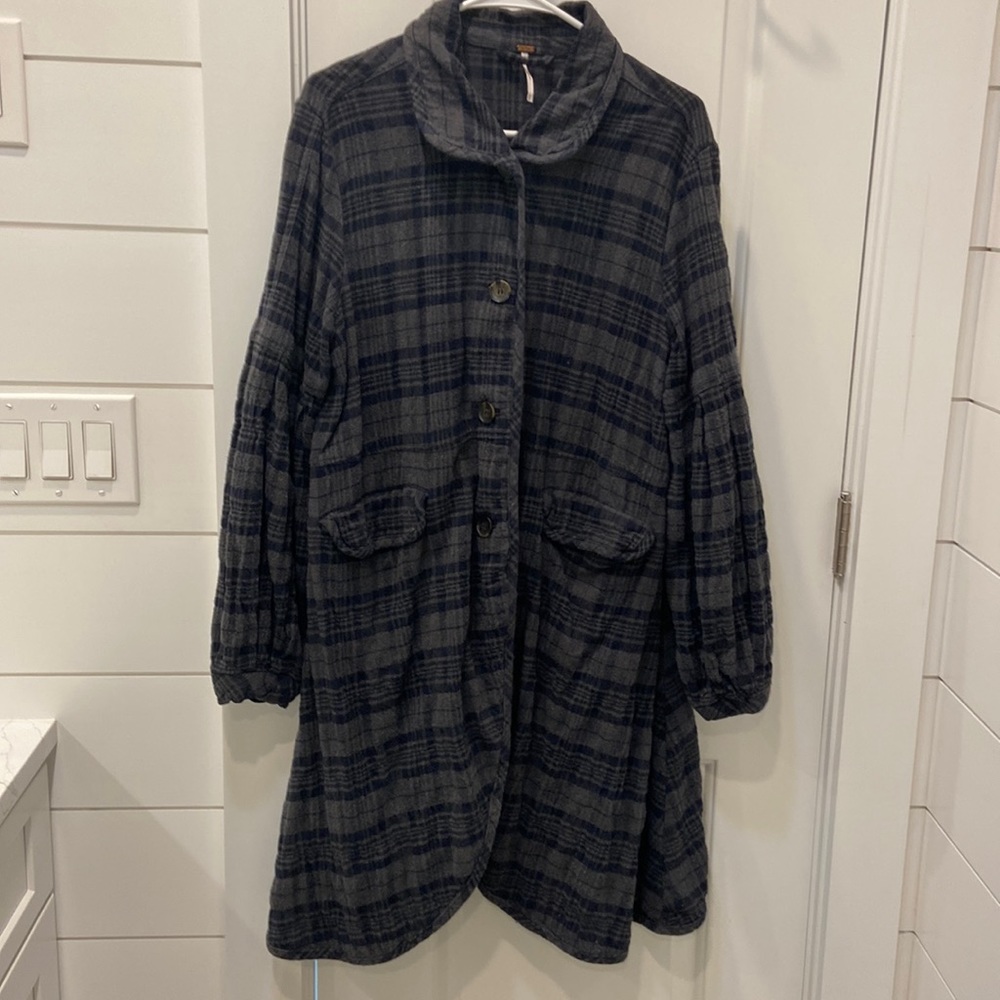 Free People Flannel Coat